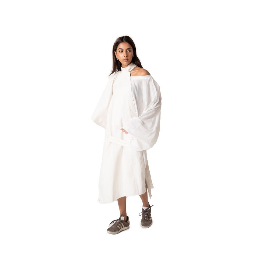 Linen Double Boho Dress Combo - White