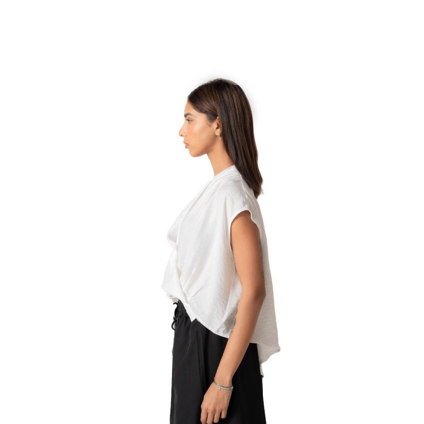 Loose Wrapped Asymmetric Top - White