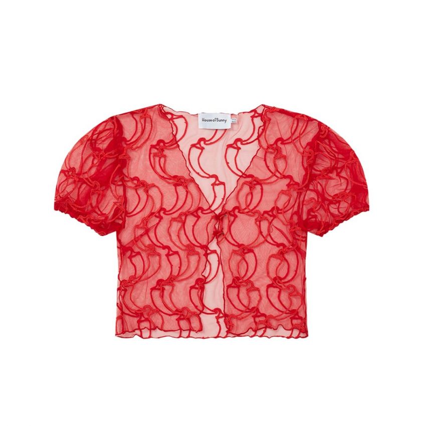 Casa Chilli Applique Shirt - Red